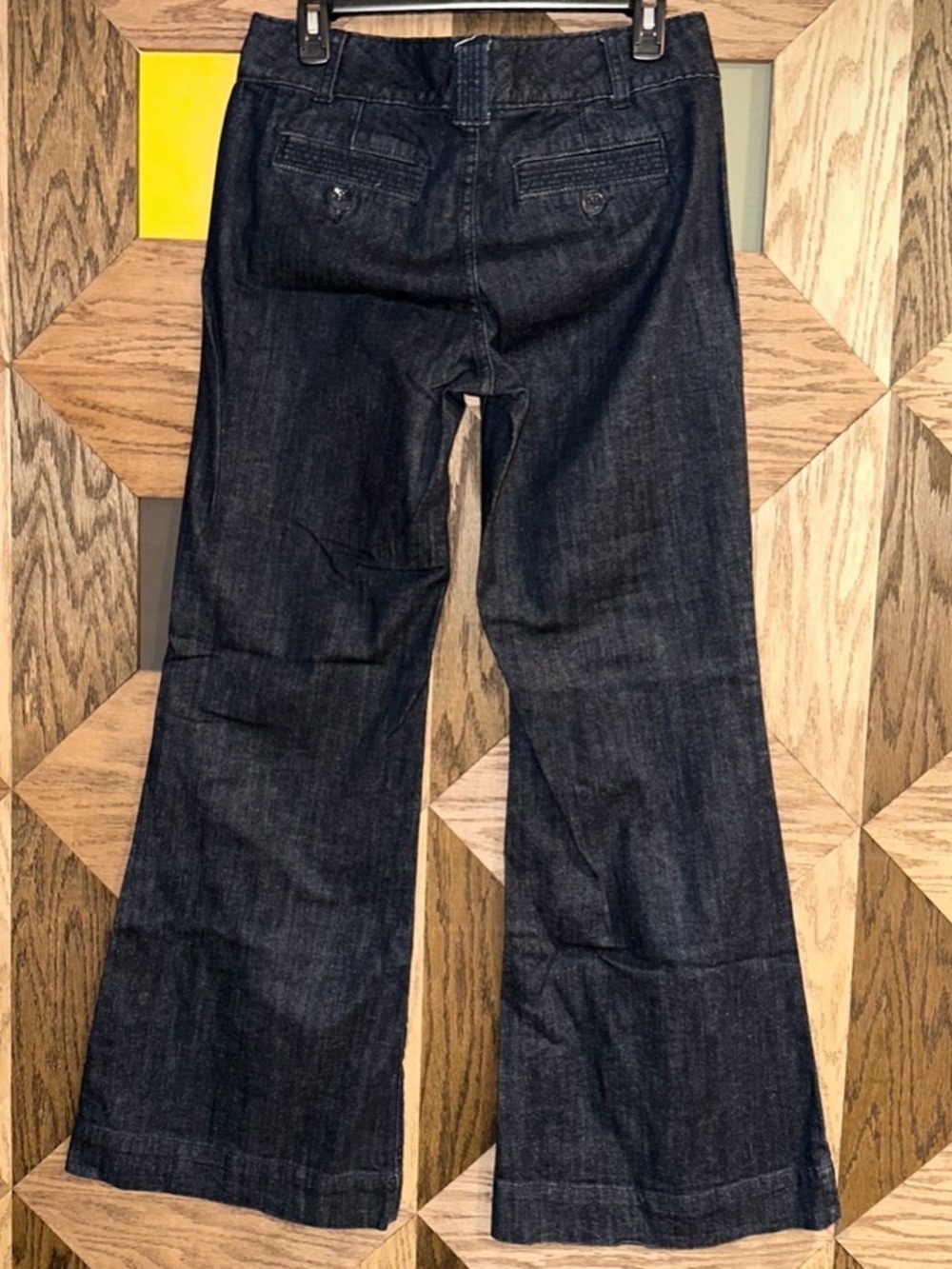 Mossimo Y2K Flare Jeans Low Rise Wide Leg Dark Blue Stretch Premium Denim Sz 10 - Picture 3 of 9